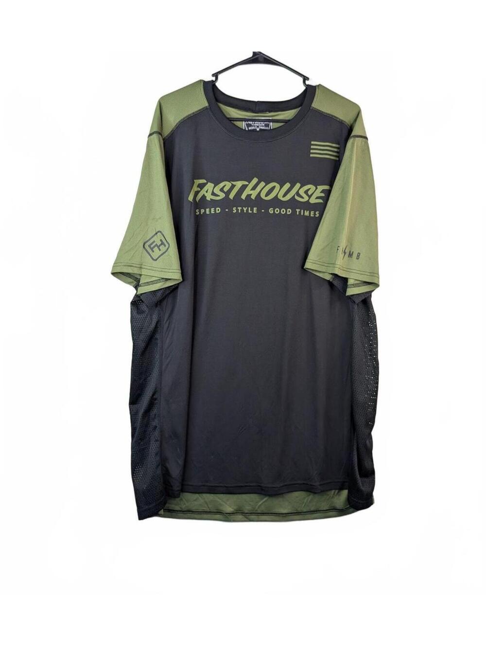 Fasthouse Fastline Classic SS Jersey Black and Olive Size XXXL